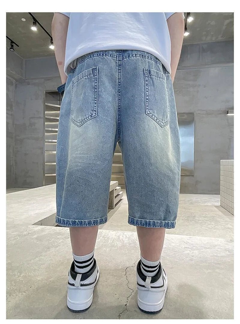 Premium Boys Straight Denim Knee-Length Shorts
