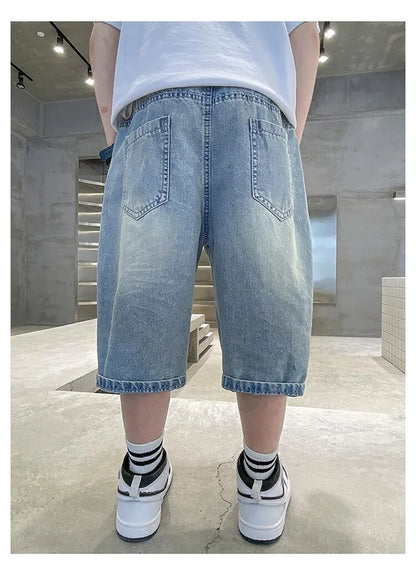 Premium Boys Straight Denim Knee-Length Shorts