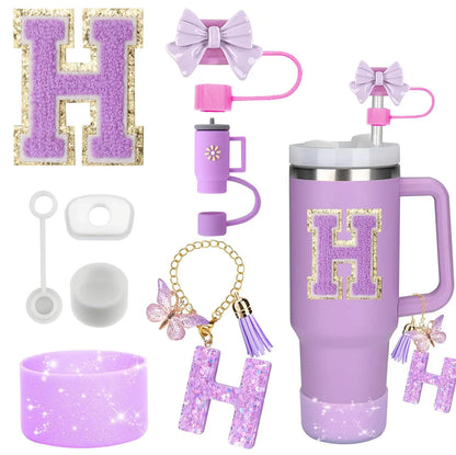 🥤 ✨ Glomexia 8-Piece Tumbler Accessories Set (Purple)