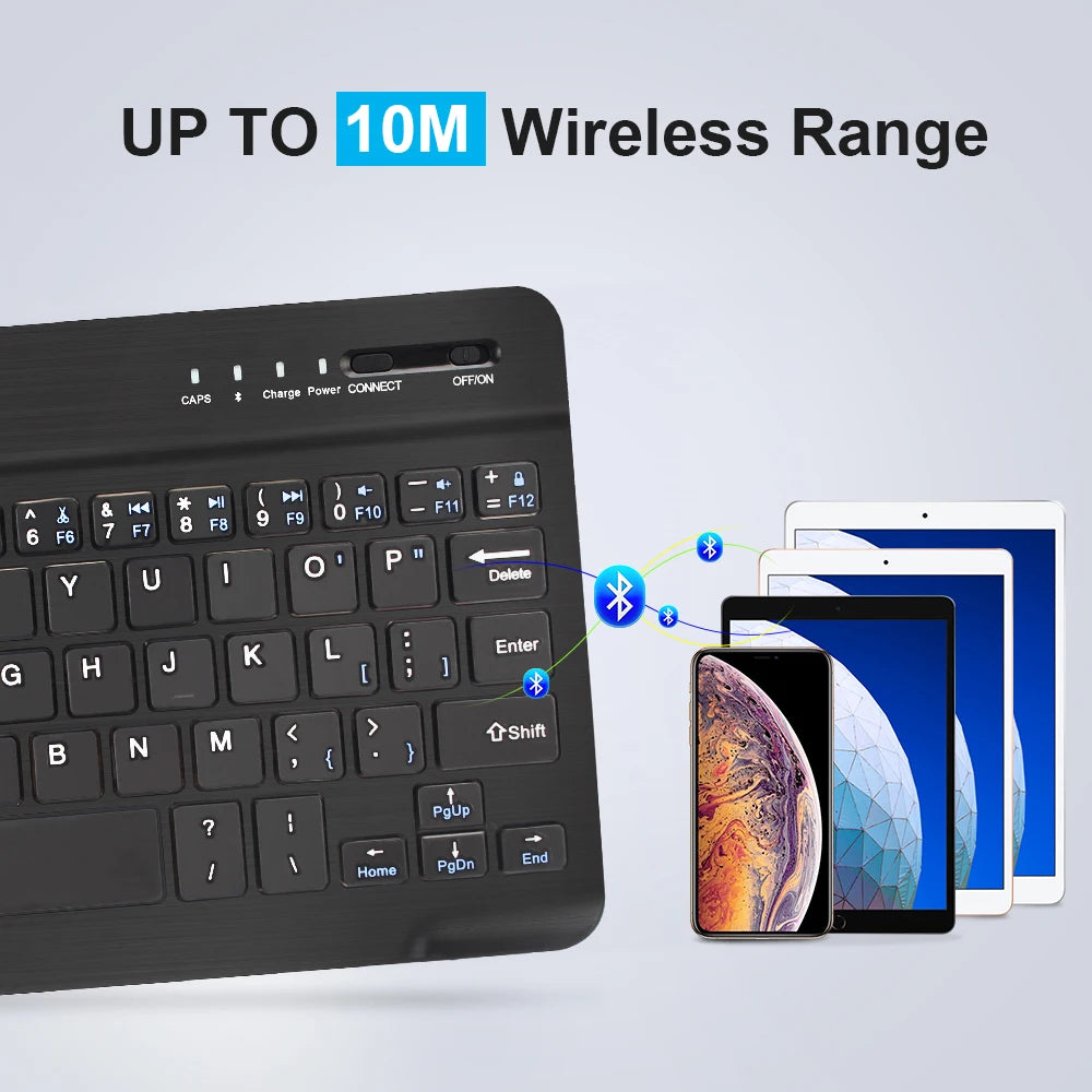 Glomexia Wireless Bluetooth Mini Keyboard – Rechargeable Multi-Device Keyboard