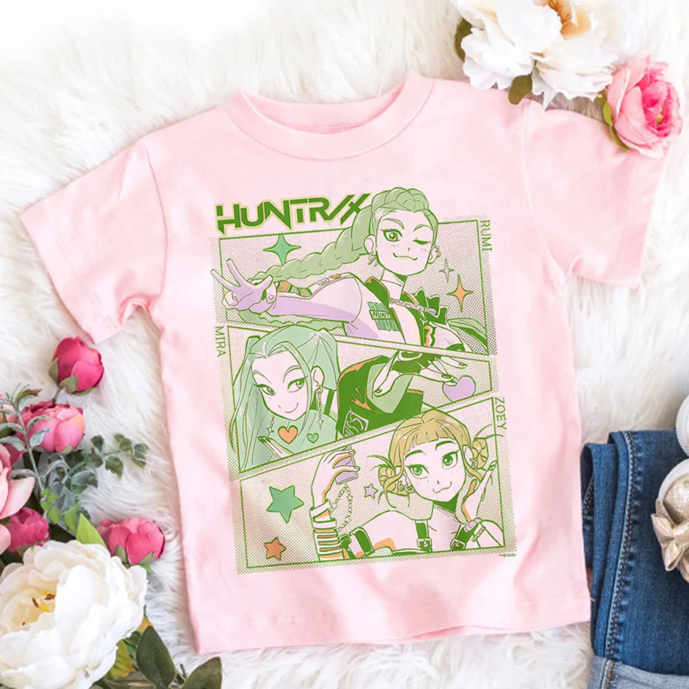 🧒🎤 Kids Anime Style Cartoon T-Shirt 👕✨