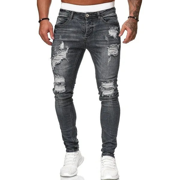 🔥 Men’s Pencil Fit Jeans – Low Waist Casual Denim Pants