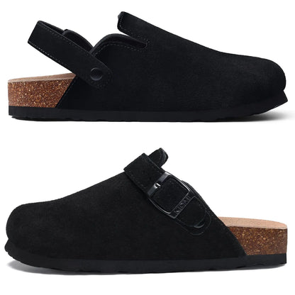 👡 Women’s Genuine Leather Cork Clogs ✨