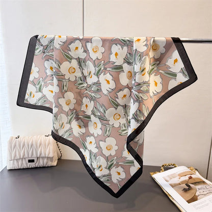 Women’s Luxury Floral Printed Silk Scarf