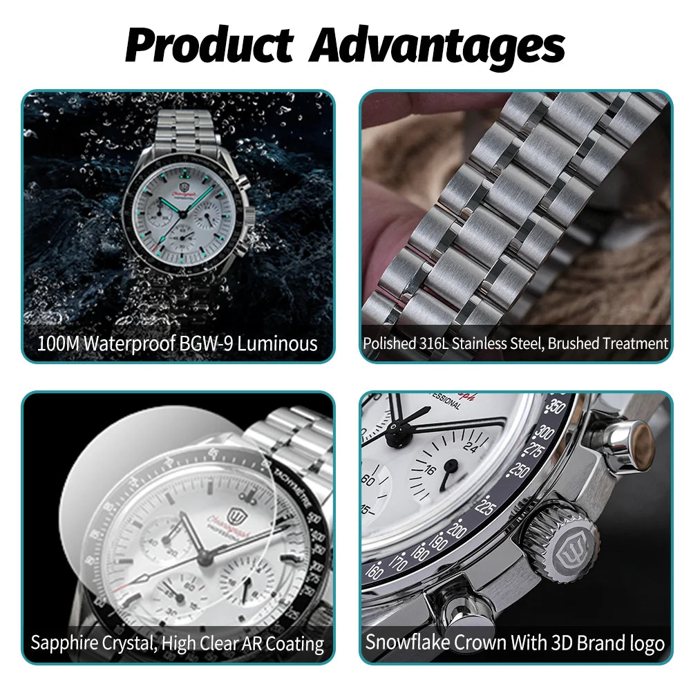 Glomexia Luxury Chronograph Men’s Watch 💎