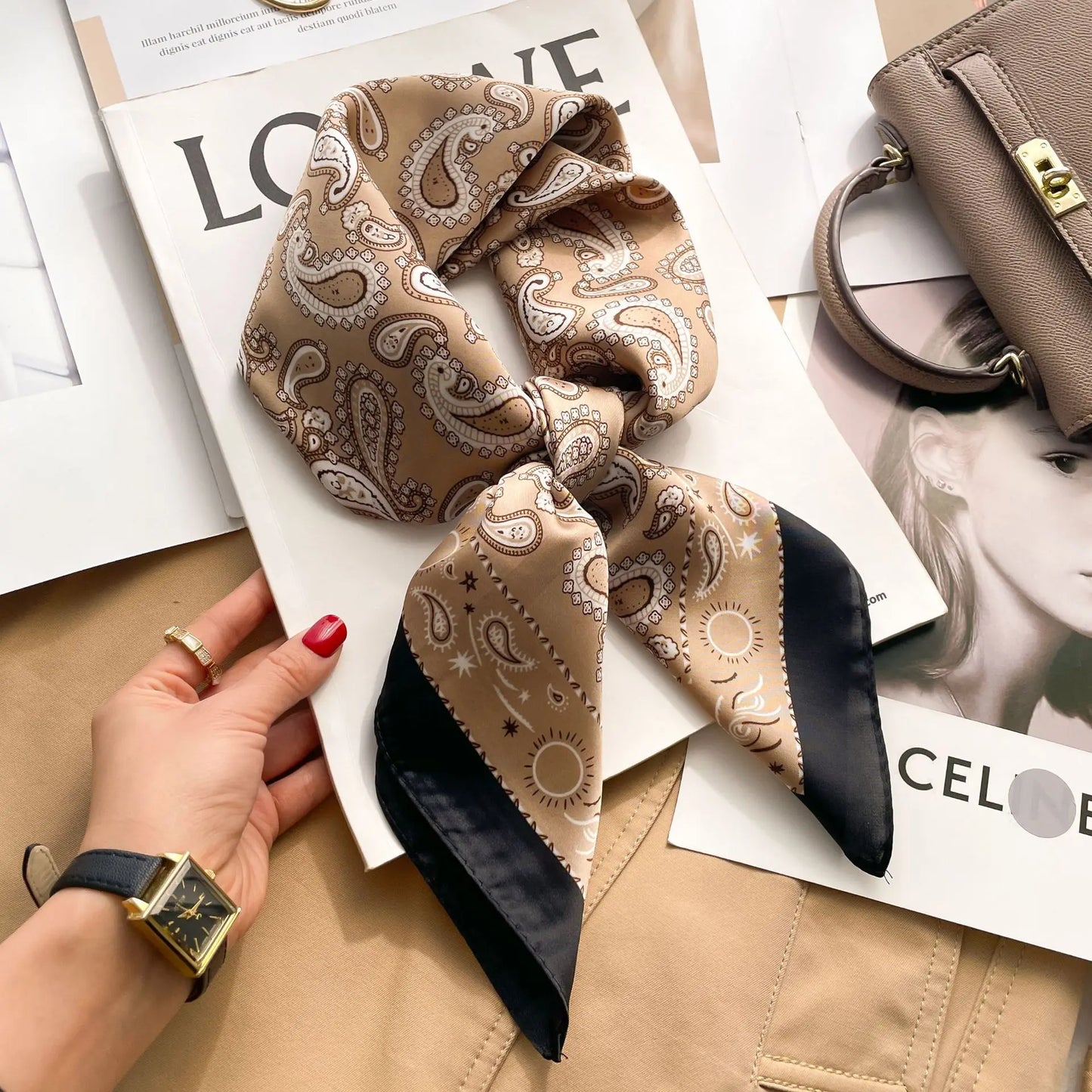 Women’s Luxury Silk Square Scarf Neckerchief