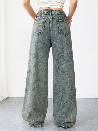 👖 Chic Wide-Leg Vintage Denim Jeans ✨