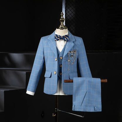 🤵 Boys Wedding Suit Set – 4PCS Kids Formal Tuxedo Outfit