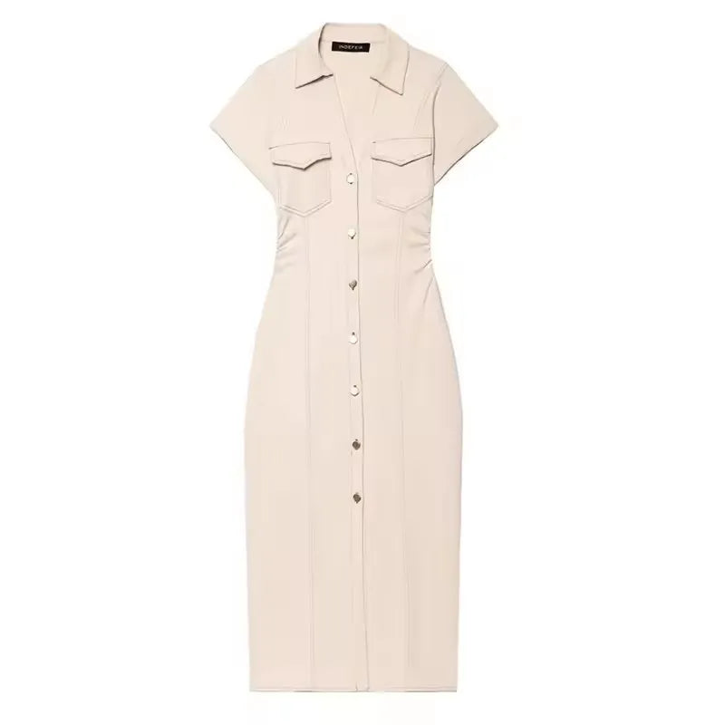 Glomexia Women’s Denim Midi Dress 💙 Casual Streetwear Summer Fashion 👗