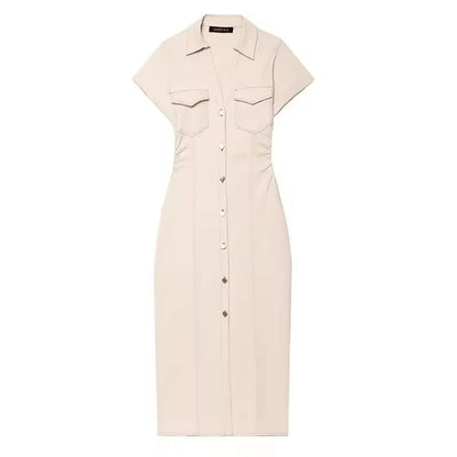 Glomexia Women’s Denim Midi Dress 💙 Casual Streetwear Summer Fashion 👗