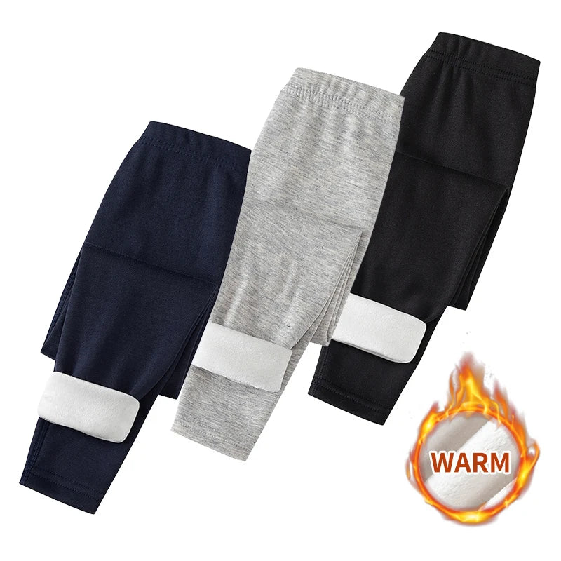 Premium Kids Winter Plush Warm Leggings – Thick & Comfortable (3/1Pc)