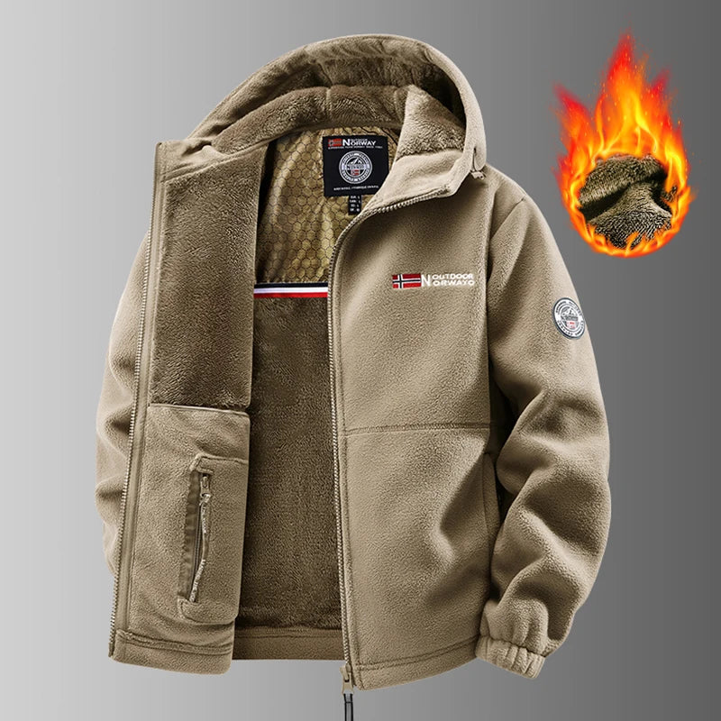 Men’s Windproof Thermal Fleece Jacket 🧥 Outdoor Winter Wear