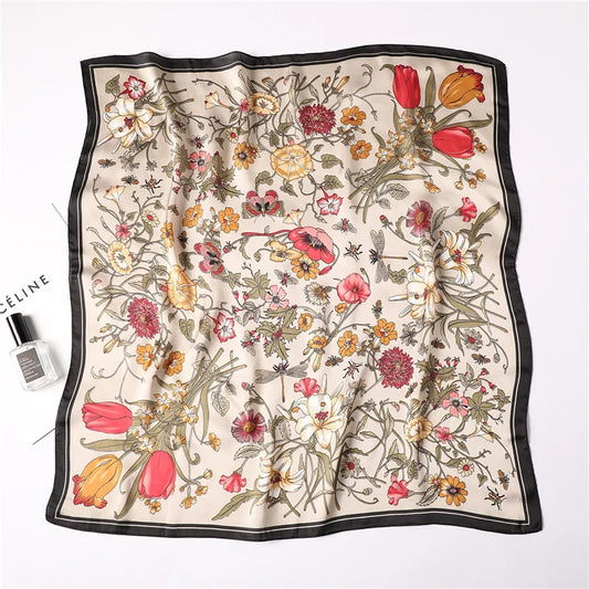 Women’s Luxury Floral Printed Silk Scarf