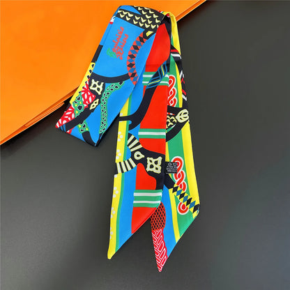 🧣 Glomexia Silk Print Hair Scarf – Elegant Women Fashion Wrap ✨