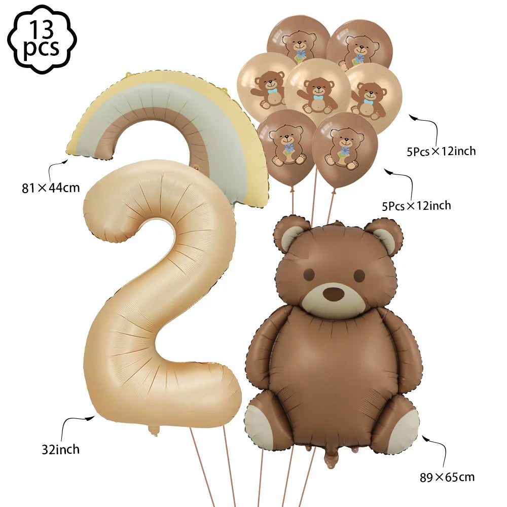 Premium Teddy Bear Birthday Balloon Decoration Set