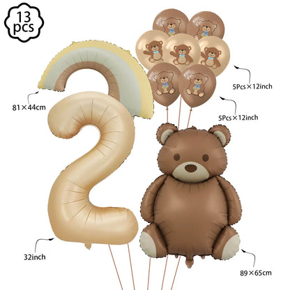 Premium Teddy Bear Birthday Balloon Decoration Set