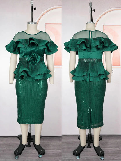 ✨ Luxury Sequin African Party Dress