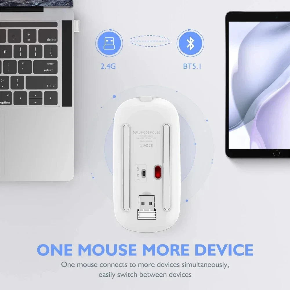 🖱️ ✨ Glomexia Dual-Mode Wireless Mouse (Bluetooth + 2.4G)