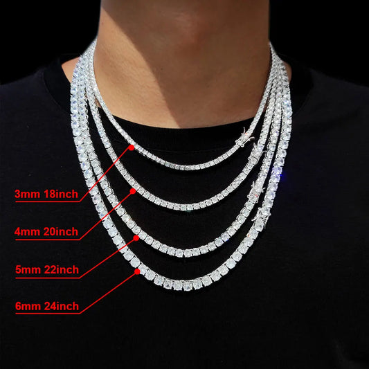 Hip Hop CZ Iced Out Tennis Chain Necklace