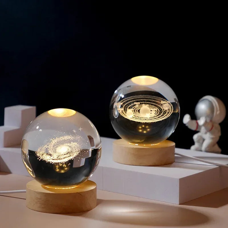 Aesthetic Moon Crystal Sphere Night Lamp