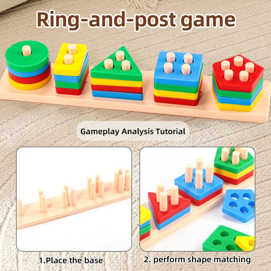 Kids Geometric Building Blocks Set – Early Learning Educational Toy