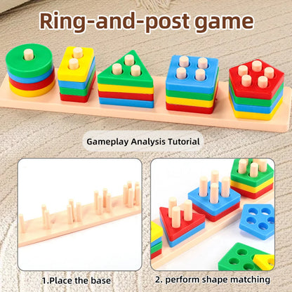 Kids Geometric Building Blocks Set – Early Learning Educational Toy