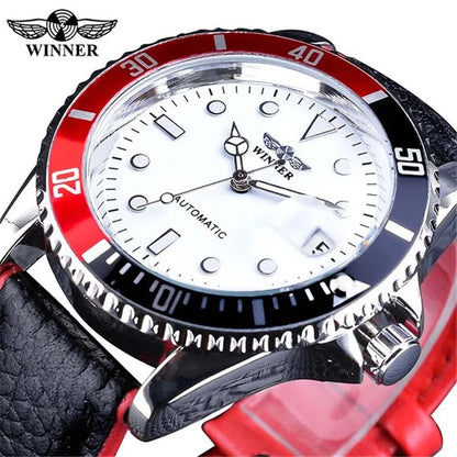 ⌚ WINNER 002 Automatic Mechanical Men’s Watch – Luminous Date Luxury Style ✨