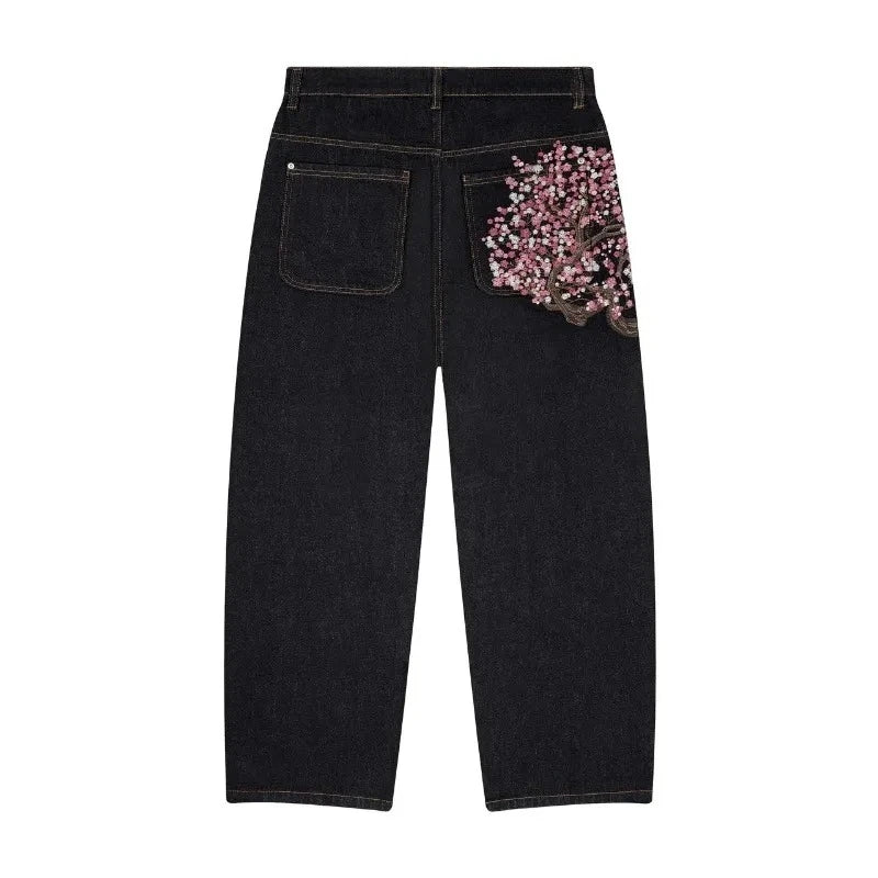 Plum Blossom Y2K Wide-Leg Jeans 🌸