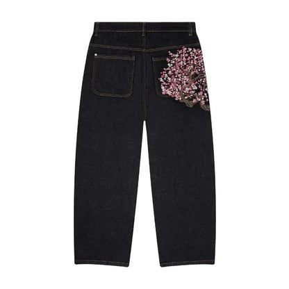Plum Blossom Y2K Wide-Leg Jeans 🌸