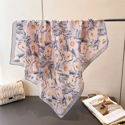 Women’s Luxury Floral Printed Silk Scarf