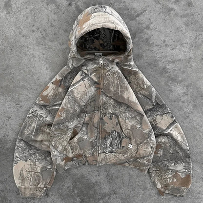 🔥 Y2K Camo Zip Up Hoodie – Oversized Streetwear Sweatshirt