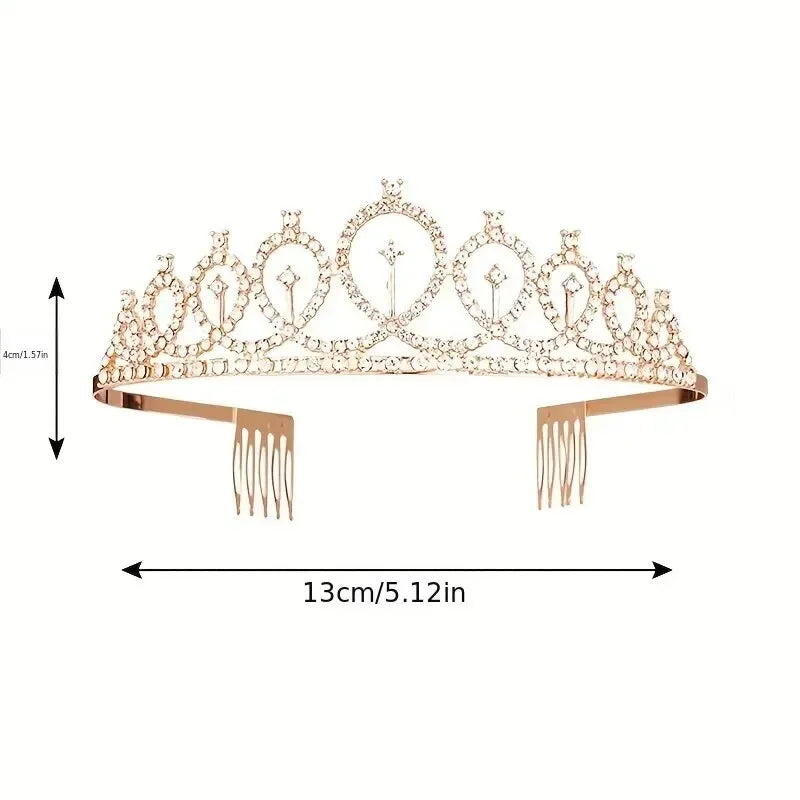 Bling Rhinestone Crystal Crown Tiara with Birthday Satin Sash