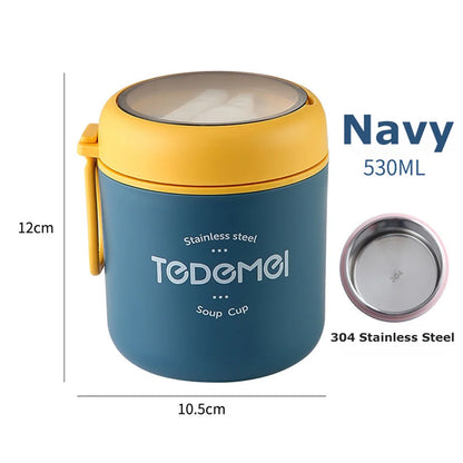 Insulated Stainless Steel Food Jar 🍲 | Leakproof Lunch Container
