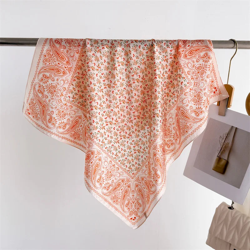 Women’s Luxury Floral Printed Silk Scarf