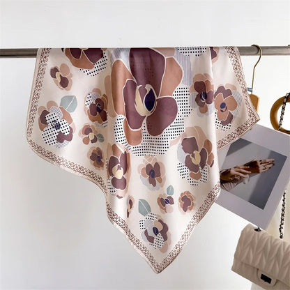 Women’s Luxury Floral Printed Silk Scarf