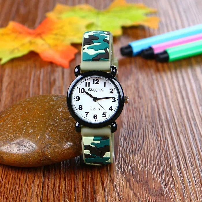 🌍 Glomexia – Camo Kids Cartoon Watch ⌚🎒