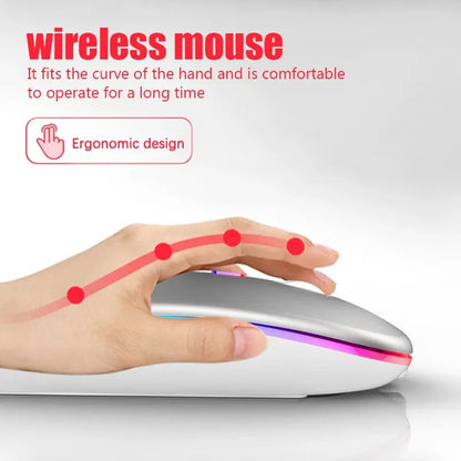 🖱️ Glomexia RGB Wireless Rechargeable Mouse (3600 DPI)