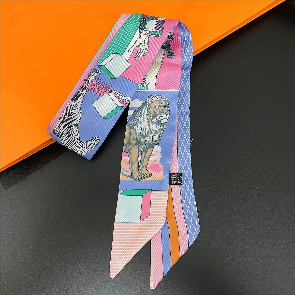 🧣 Glomexia Silk Print Hair Scarf – Elegant Women Fashion Wrap ✨