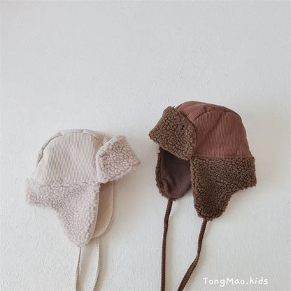 Kids Winter Velvet Earflap Cap ❄️ | Warm Corduroy Hat