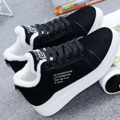 Women Warm Winter Shoes ❄️👟 | Plush Lined Lace-Up Comfort