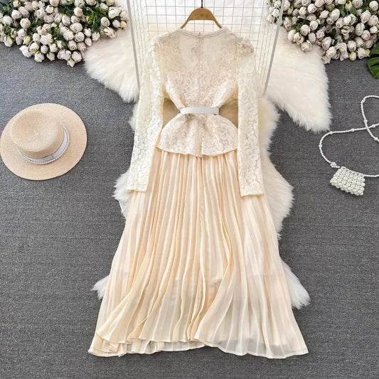 Women Elegant Ankle-Length Office Dress 👗 | Square Neck A-Line