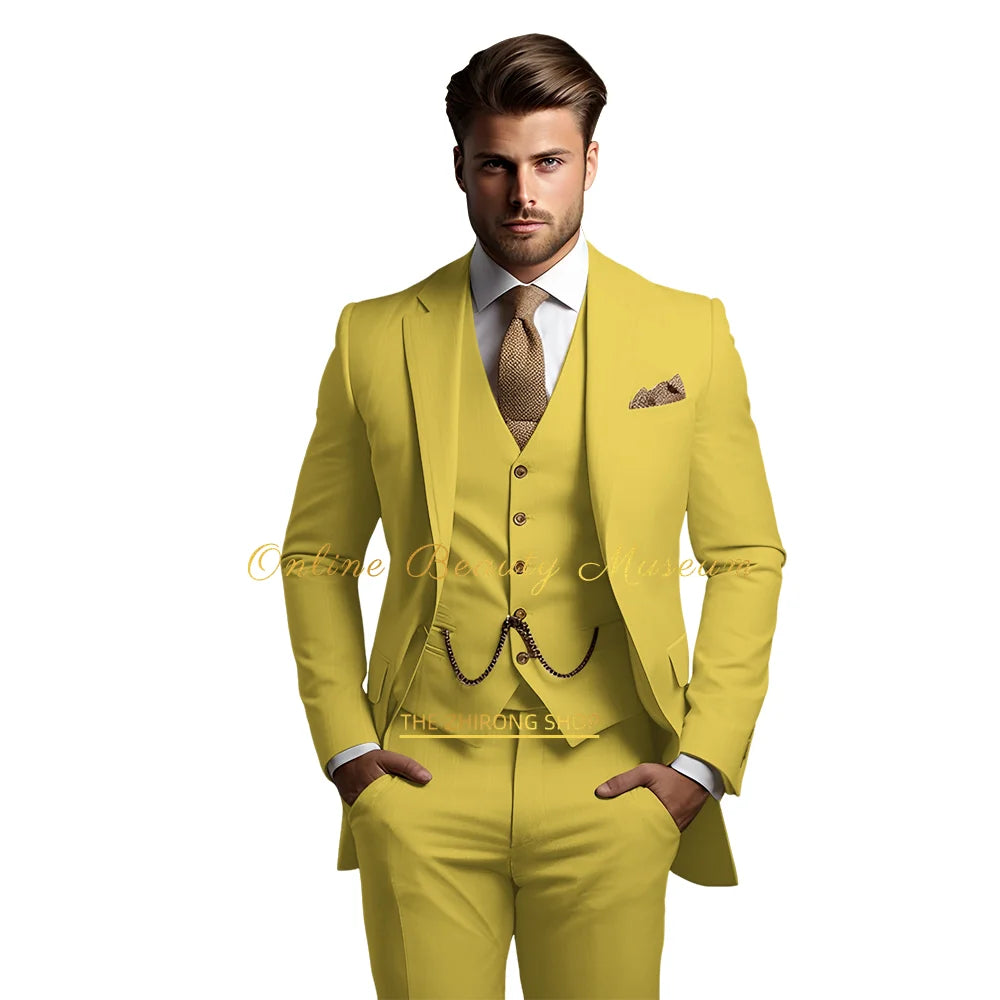 🤵 Men’s Wedding Banquet Suit – Classic Single Breasted Formal Set