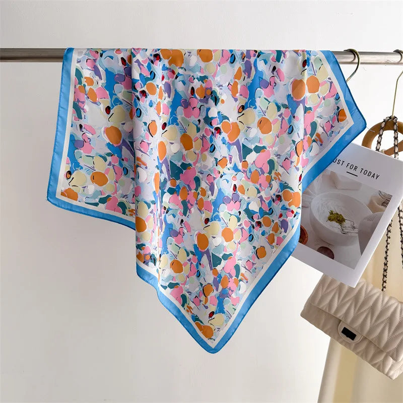 Women’s Luxury Floral Printed Silk Scarf