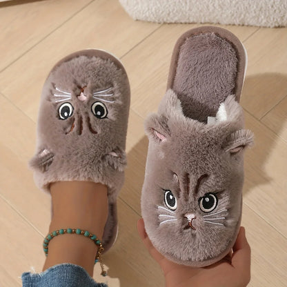 Plush Cat Winter Slippers 🐾❄️