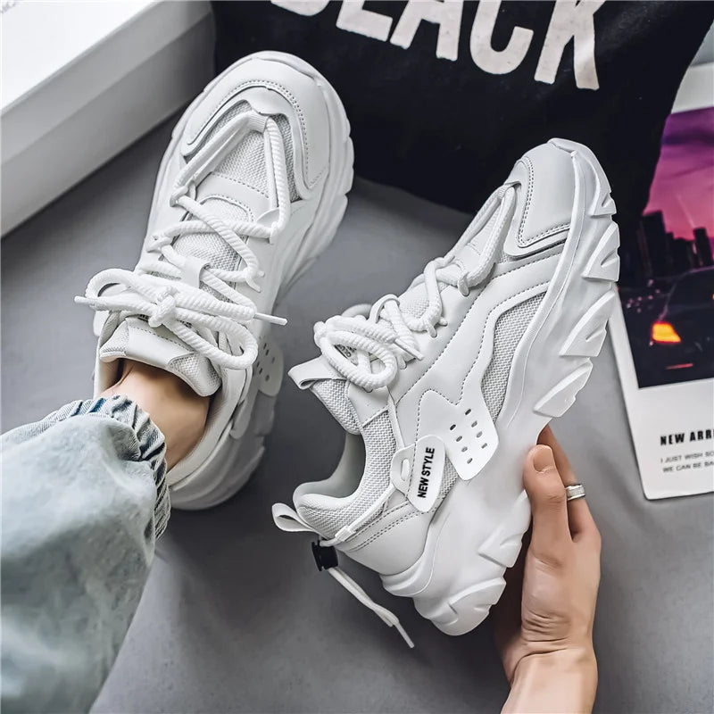 Breathable Thick-Sole Men’s Sneakers