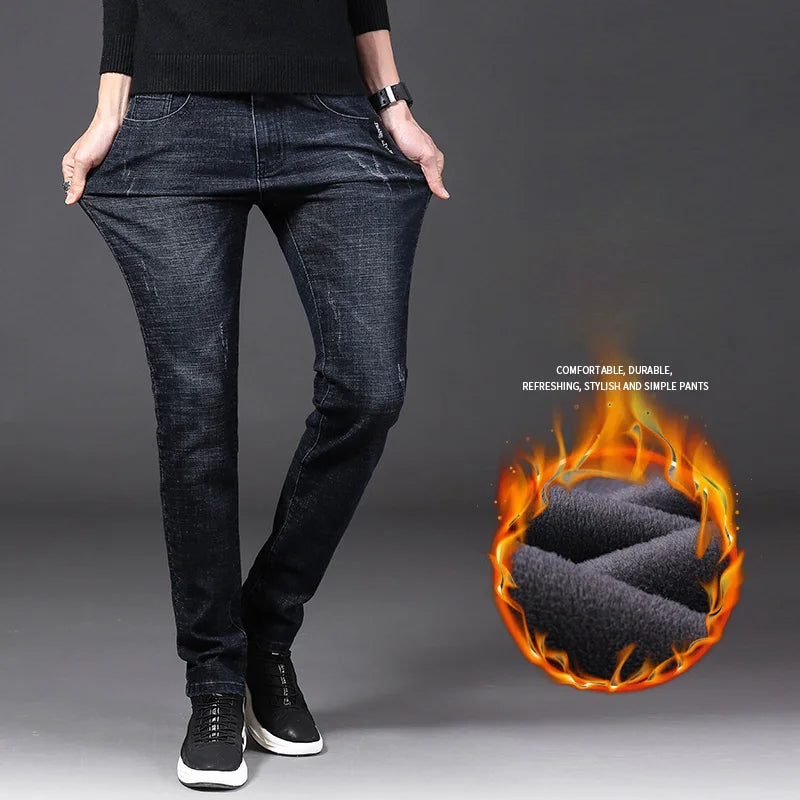 👖🔥 Glomexia Men’s Winter Thermal Fleece Jeans