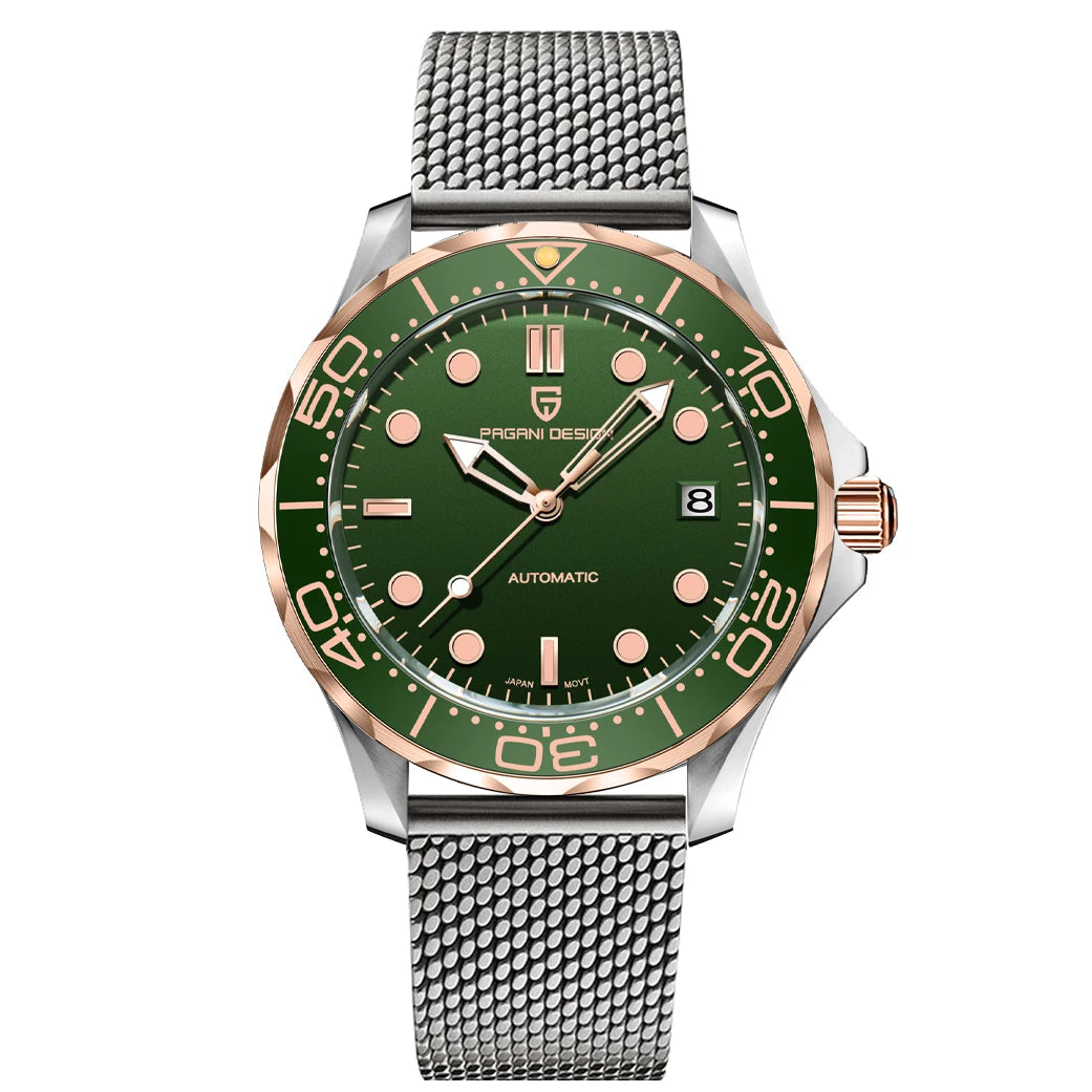 Men’s Automatic Diving Watch – Blue Dial Mechanical Wristwatch