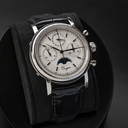 Glomexia Vintage Moonphase Chronograph Watch ⌚