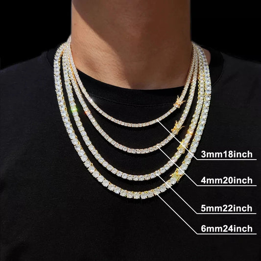Hip Hop CZ Iced Out Tennis Chain Necklace