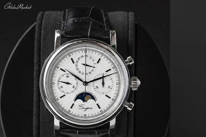 Glomexia Vintage Moonphase Chronograph Watch ⌚